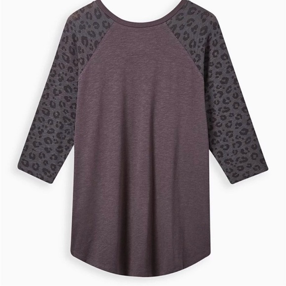 Torrid Baseball Raglan Tee - Leopard Roses - Picture 2 of 4